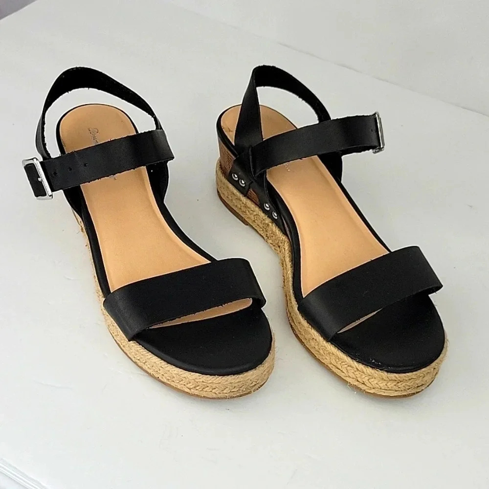 Tommy Bahama Jona Wedge Sandals Black Size 9 View 2